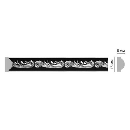 молдинг DECOMASTER 15х8х2400 мм серебро полистирол, арт.130-63