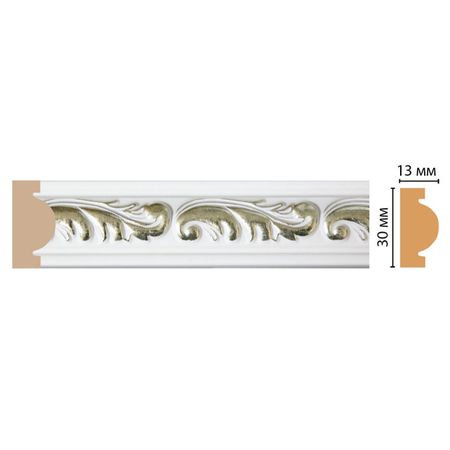 молдинг DECOMASTER 30х13х2400 мм белый полистирол, арт.157-60