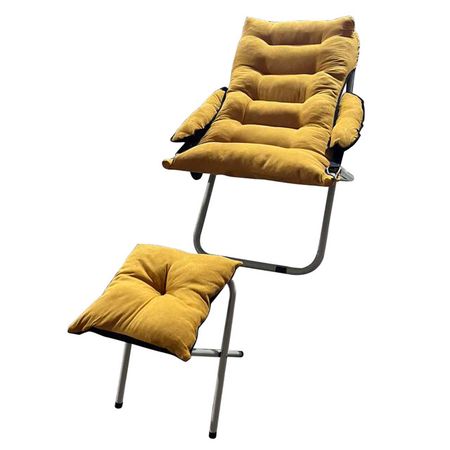 кресло с табуретом 700х660х910мм хлопок, полиэстер, сталь, желтый