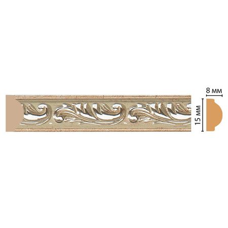 молдинг DECOMASTER 15х8х2400 мм серебро полистирол, арт.130-59