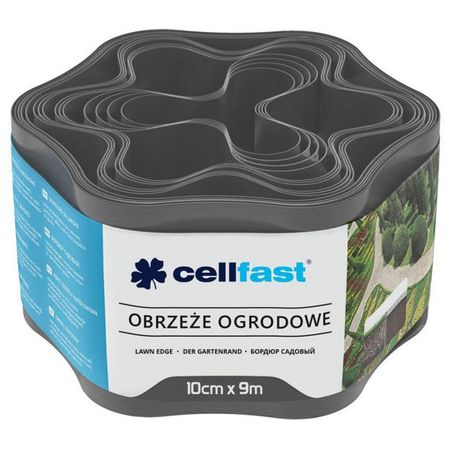 лента бордюрная CELLFAST гофра 10cм графит 9м