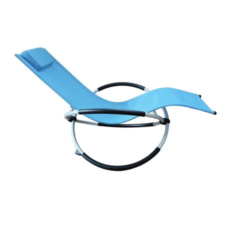 кресло-шезлонг складное 166х74х85см синее