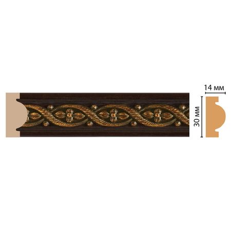 молдинг DECOMASTER 30х13х2400 мм коричневый полистирол, арт.157-1