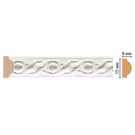 молдинг DECOMASTER 15х8х2400 мм белый полистирол, арт.130-42