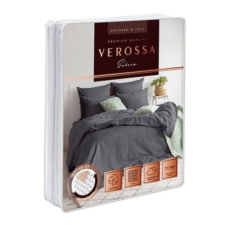 постельное белье евро VEROSSA диагональ 4 нав.50x70см и 70x70см серое, арт.790371