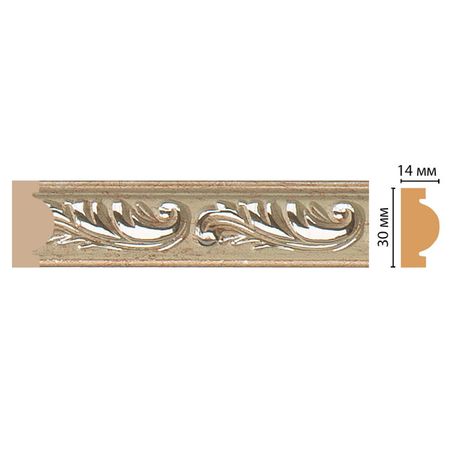 молдинг DECOMASTER 30х13х2400 мм серебро полистирол, арт.157-59