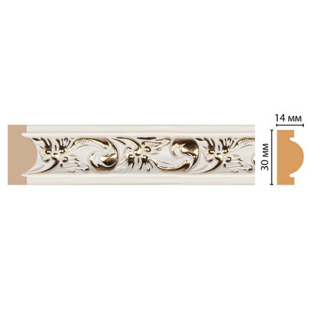 молдинг DECOMASTER 30х13х2400 мм белый полистирол, арт.157-54