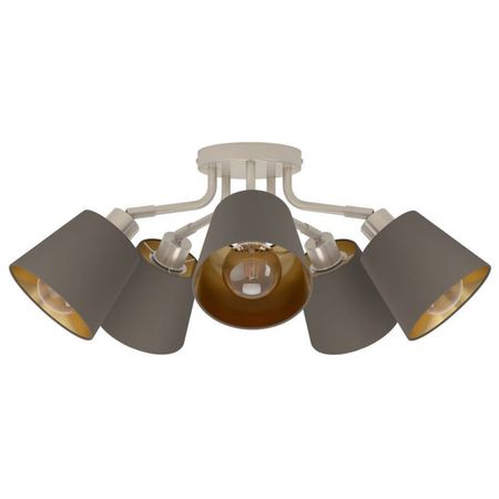 люстра потолочная EGLO Maserlo 5х60 Е27 металл кремово-золотой текстиль капучино парных кулонов привидения текстиль металл 12 04407 b73 lafilaf