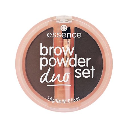 Набор для бровей ESSENCE BROW POWDER DUO SET с кисточкой тон 02 Medium
