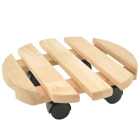 подставка для цветов на колесах d35см дерево бежевый