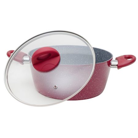 кастрюля MOULIN VILLA Raspberry 3,9л 24см антипр.покр. кован.алюм. стеклянная крышка индукция