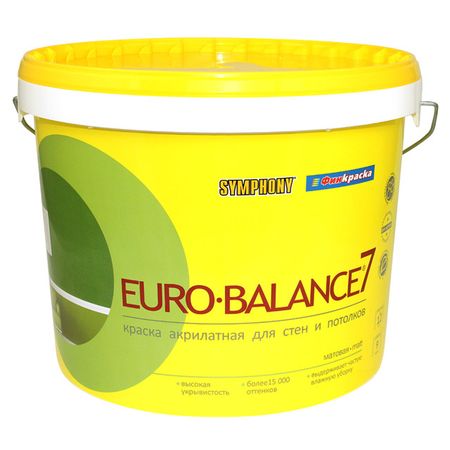 краска в/д SYMPHONY Euro-balance 7 база А матовая 2,7л белая, арт.9223