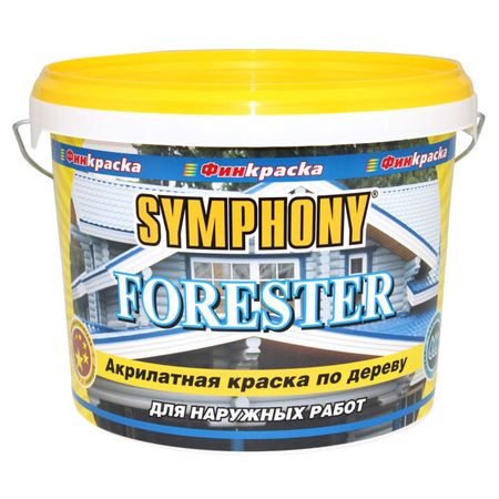 краска акрилатная фасадная SYMPHONY Forester база С шелковисто матовая 2,7л бесцветная, арт.1100273