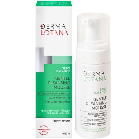 Лосьон для лица DERMA LOTANA Нежная очищающая пенка для чувствительной, жирной, проблемной и комбинированной кожи