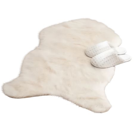 коврик меховой 600х900мм полиэстер белый