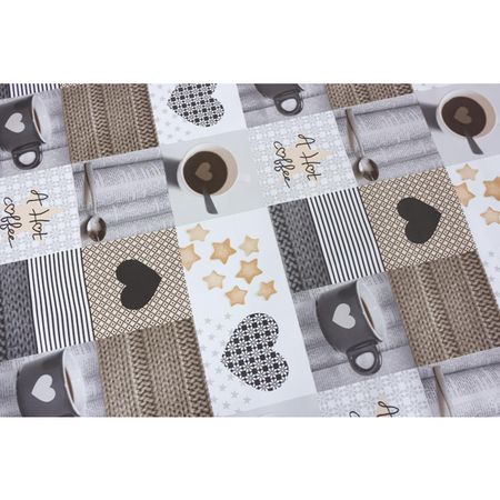 клеенка Camelia Начало дня шир.140см серый, арт.7431