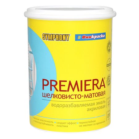 эмаль в/э SYMPHONY Premiera база С шелковисто матовая 0,9л бесцветная, арт.1100421