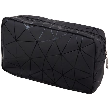 косметичка 21x13x7см 2кармана на молнии, полиуретан черный