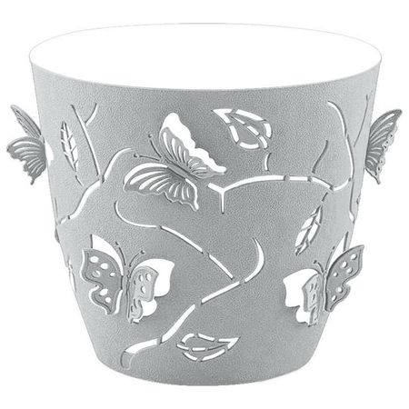 горшок двойной Бабочки 3D 1,4л d14,5см h13,4см жемчужно-серый пластик сергей юрьевич волков пастыри черные бабочки