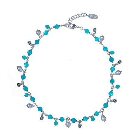 Колье LANZEROTTI Колье, Коллекция Atlantide, с амазонитом, жемчугом и агатом