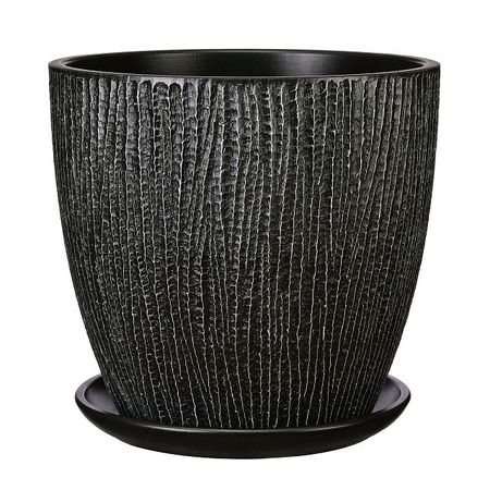 горшок бетонный с поддоном Гамбург 13л d30см h30см бутон