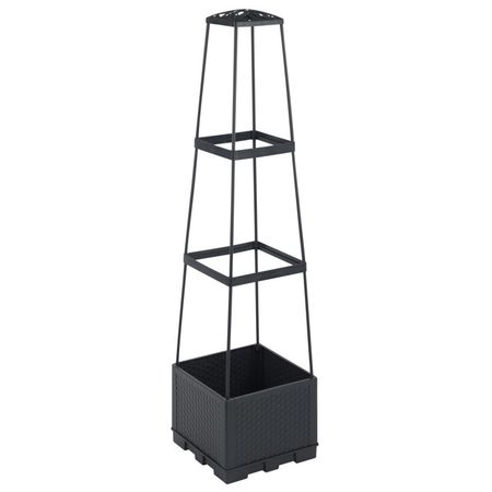 горшок напольный для вьющихся растений PARK 15л 28x28x114см пластик черный