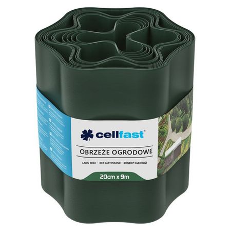 лента бордюрная CELLFAST гофра 20см тёмно-зелёная 9м