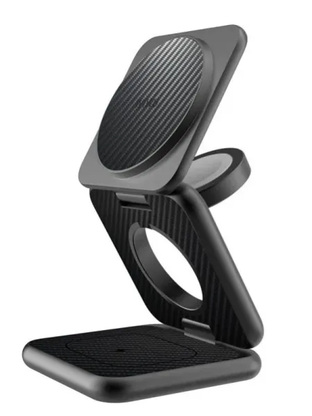 Беспроводное зарядное устройство WIWU Warrior 15W 3 в 1 для iPhone/Apple Watch/AirPods (Wi-W035) (черный)