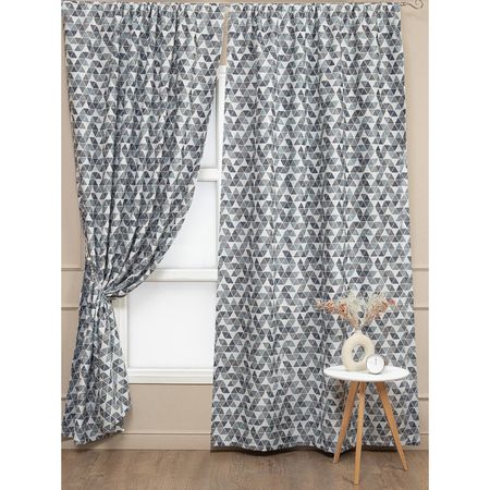штора портьерная на люверсах AMORE MIO димаут печать 200х260см серая