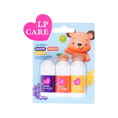 Бальзам для губ LP CARE виноград, персик, лимон 2,5x3 шт