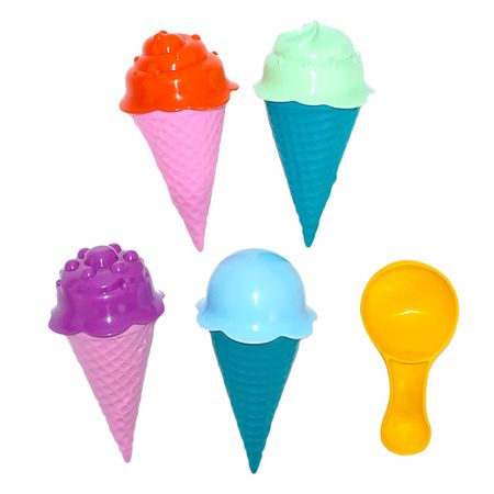 набор игрушек для песка Мороженое 5 предметов пластик