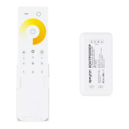 контроллер и 3-х зонный сенсорный пульт APEYRON ССТ 12/24В 144/288Вт 2 канала х 6А IP20