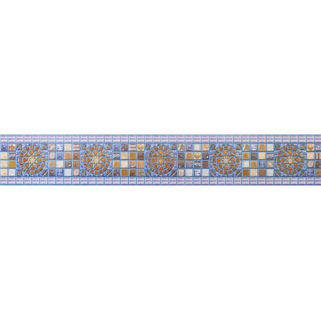 панель ПВХ Регул Декопан Фриз Медальон синий синяя 957х146х 0,4 мм