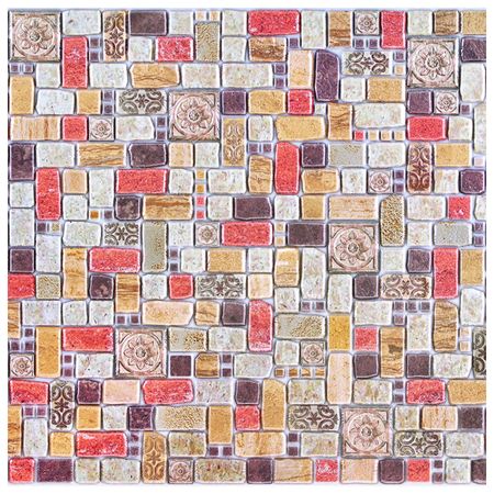 панель ПВХ Регул Декопан Мозаика Травертин корица коричневая,935х470х0,4 мм