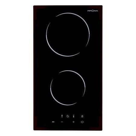 поверхность электрическая KRONA Tempo 30 черная 30х52х6,7см 2 конфорки