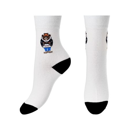 Носки TRENDY LOOK JACQUARD BEAR белые one size
