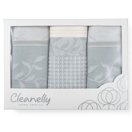 набор полотенец кухонных CLEANELLY Вивьен 50х70см 3шт пестротканых, арт. КНЦ-560-556х2-6327