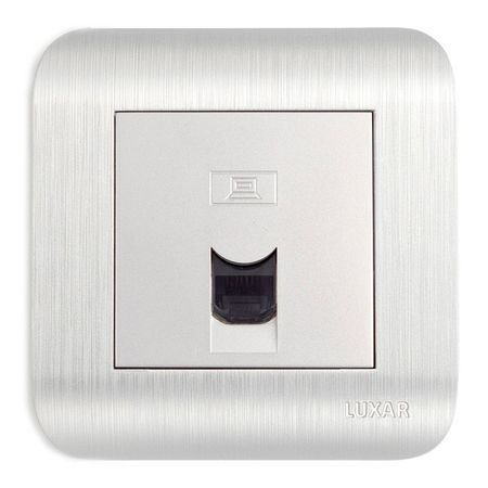 розетка 1 пост компьютерная LUXAR Deco RJ-45 IP20 серебристый