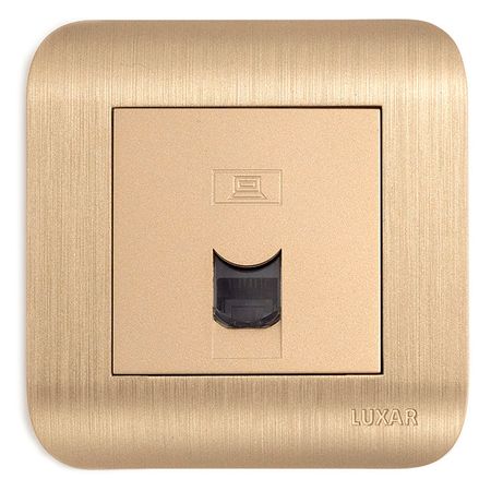 розетка 1 пост компьютерная LUXAR Deco RJ-45 IP20 шампань