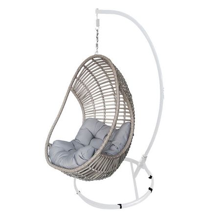 кресло садовое подвесное сталь/искусственный ротанг 105х195х105см