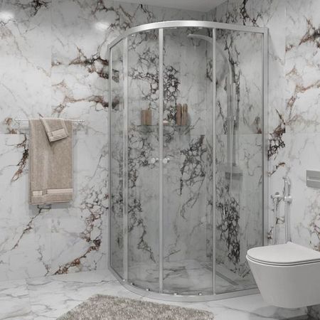 душевая ширма DE018R 90.90.CLN.MAT прозрачное стекло 200х90х90 см