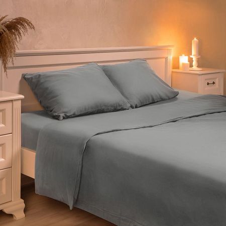 комплект постельного белья Inhouse, евро, серый пазл магнит 500 евро 8 2х16 см 698120