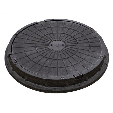 люк полимерно-песчаный дачный 620х550мм черный