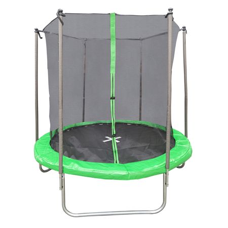 батут с защитной сеткой 256х305см зеленый