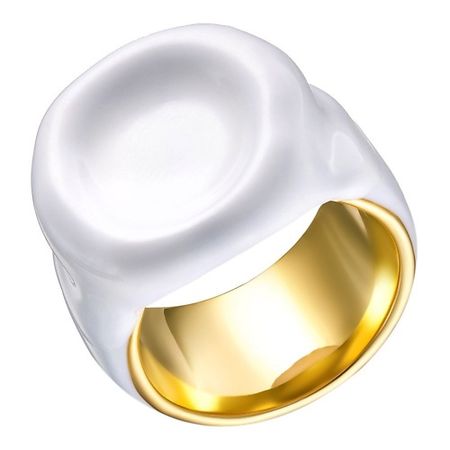 Кольцо UVI JEWELLERY Массивное кольцо с белой эмалью илья кочергин путеводитель золотое кольцо