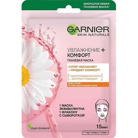 Маска для лица GARNIER Тканевая маска для сухой и чувствительной кожи 