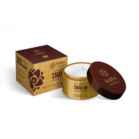 Крем для лица ASIAKISS Крем для лица ампульный с муцином улитки