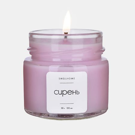 Свеча ароматическая SMELLHOME Свеча ароматическая в банке Сирень