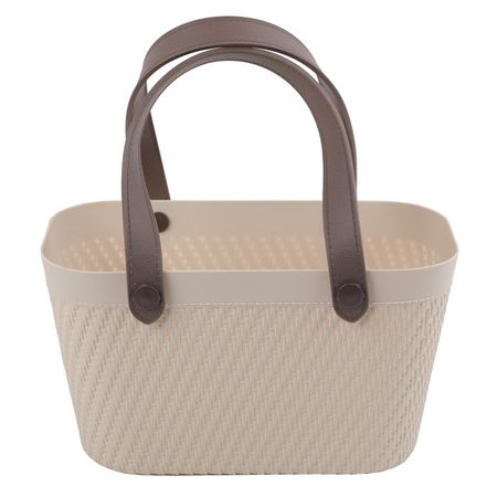 корзина-сумка TODELIA 40х19х25см 14,5л пластик, ТПР-резина бежевая