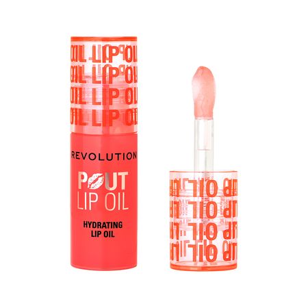 Масло для губ REVOLUTION POUT LIP OIL ухаживающее с фруктовым ароматом тон Juicy peach